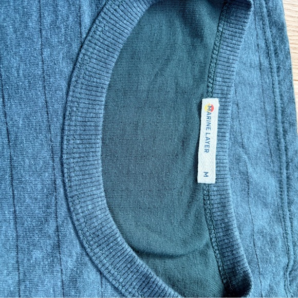 Marine Layer Long Sleeve Crew Neck Shirt Men’s Medium Blue Soft Knit - Picture 5 of 5